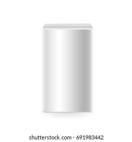 3d mock up of milk or juice box on isolated white background. Carton liter package with cap. Vector 