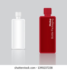 3D Mock up Realistic Bottle  Cosmetic or Lotion for Skincare Product Packaging on  Background Illustration