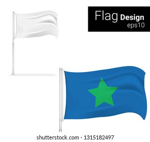 3D Mock up Realistic Flag Display for Sale Marketing Promotion Exhibition Background Illustration