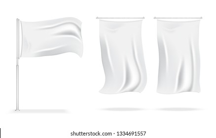 3D Mock up Realistic Flag Display for Sale Marketing Promotion Exhibition Background Illustration