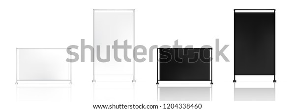 3d Mock Realistic Roll Banner Pop Stock Vector Royalty Free