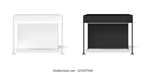 3D Mock up Realistic Tent Display Wall POP Booth for Sale Marketing Promotion Exhibition Background Illustration