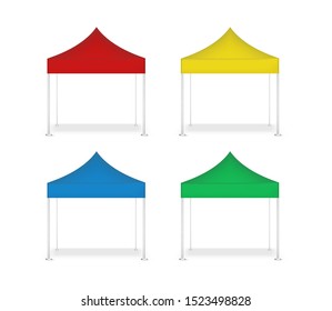 3D Mock up Realistic Tent Display POP Booth for Sale Marketing Promotion Exhibition Background Illustration