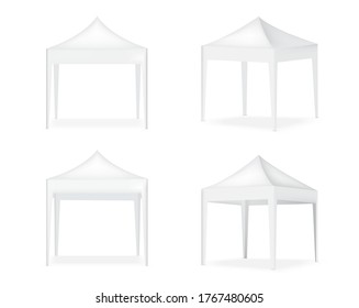 3D Mock up Realistic Tent Display POP Booth for Sale Marketing Promotion Exhibition Background Illustration