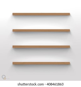 3D Mock Up Style Realistic Vector Shelves Composition