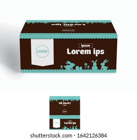 3d mockup of a confectionary box isolated on a white background, box for sweets or buiscuits or other food