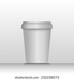 3d Mockup White Cup or Glass Isolated On Gradient Background