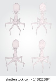 3d model of a bacteriophage, an artificial microorganism for the treatment of deadly diseases. future of medicine