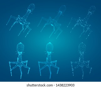 3d model of a bacteriophage, an artificial microorganism for the treatment of deadly diseases. future of medicine