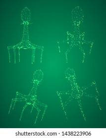 3d model of a bacteriophage, an artificial microorganism for the treatment of deadly diseases. future of medicine