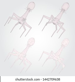 3d model of a bacteriophage, an artificial microorganism for the treatment of deadly diseases. future of medicine