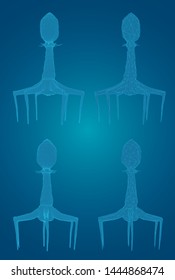 3d model of a bacteriophage, an artificial microorganism for the treatment of deadly diseases. future of medicine