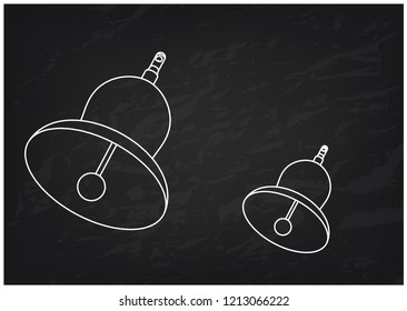 3d model of a bell on a black background. Drawing