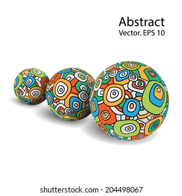 3d model colored balls. Vector abstract background. EPS 10.