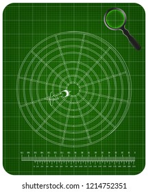 3d model of darts on a green background. Drawing
