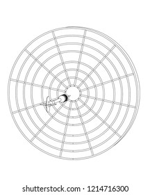 3d model of darts on a white background. Drawing