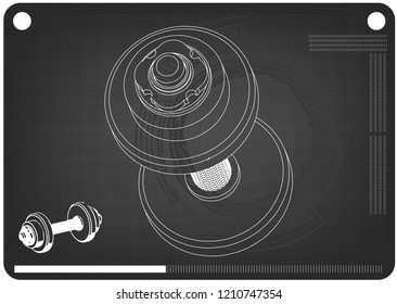 3d model of dumbbells on a black background
