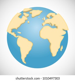 3D model of the Earth. A modern model of the planet Earth. Flat design, vector illustration, vector.