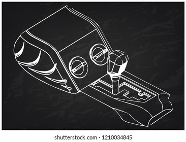 3d model of gearbox on a black background. Drawing