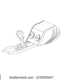3d model of gearbox on a white background. Drawing