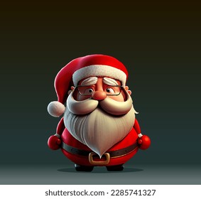 3D model of gnome santa claus. Vector illustration