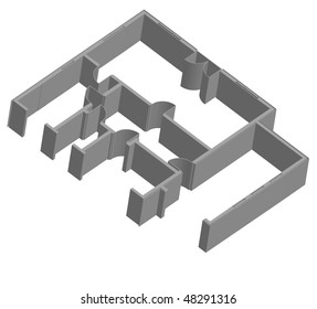 3d model of house blueprint