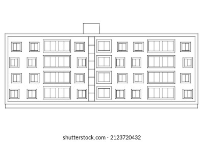 3d model of a house vector illustration