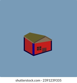 3d model of house with windows and doors