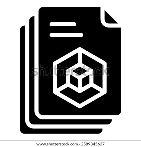 3D Model Icon Element For Design