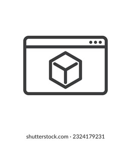 3D, Modelo, Icono de vector aislado industrial