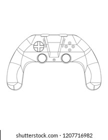 3d model of joystick on a white background. Drawing