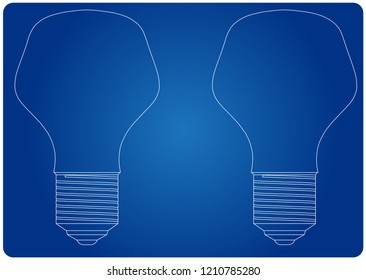 3d model of the lamp on a blue background. Drawing