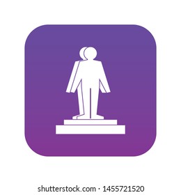 3d model of a man icon digital purple for any design isolated on white vector illustration