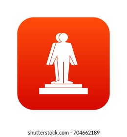 3d model of a man icon digital red for any design isolated on white vector illustration
