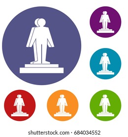 3d model of a man icons set