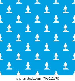 3d model of a man pattern repeat seamless in blue color for any design. Vector geometric illustration