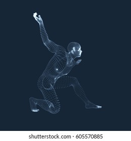 3D Model of Man. Vector Illustration. 