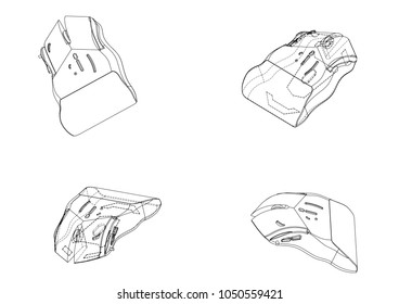 3d model of a mouse on a white background. Drawing