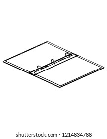 3d model of notebook on a white background. Drawing