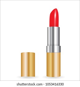 3D Model of realistic red lipstick. Vector Illustration. EPS10.