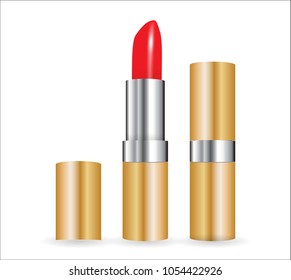 3D Model of realistic red lipstick. Vector Illustration. EPS10.