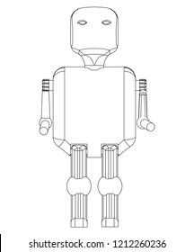 3d model of the robot on a white background. Drawing
