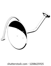 3d model of satellite dish on a white background