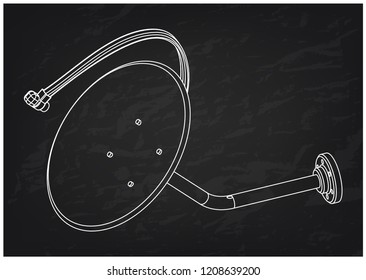 3d model of satellite dish on a black background