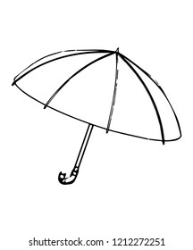 3d model of an umbrella on a white background. Drawing