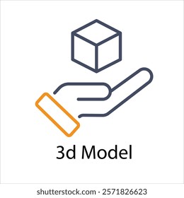 3d Model Vector icon stock illustration