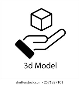 3d Model Vector icon stock illustration