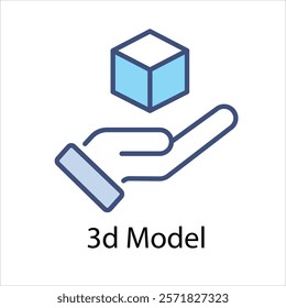 3d Model Vector icon stock illustration