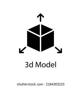 3d Model vector Solid Icon Design illustration on White background. EPS 10 File 