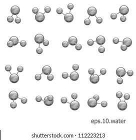 3D Model Of The Water Molecule, Vector